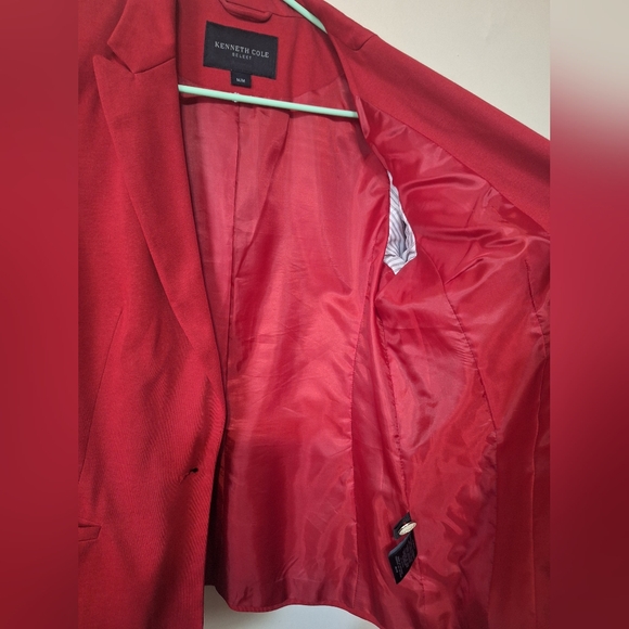 Kenneth Cole select medium tailored chery red single button blazer jacket - Picture 6 of 9